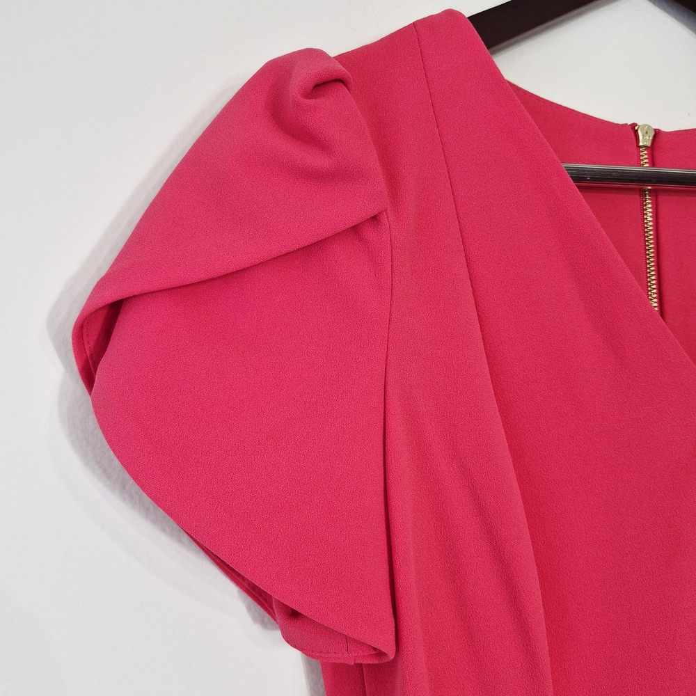 Calvin Klein Hot Pink V-Neck Midi Dress - Picture 5 of 7